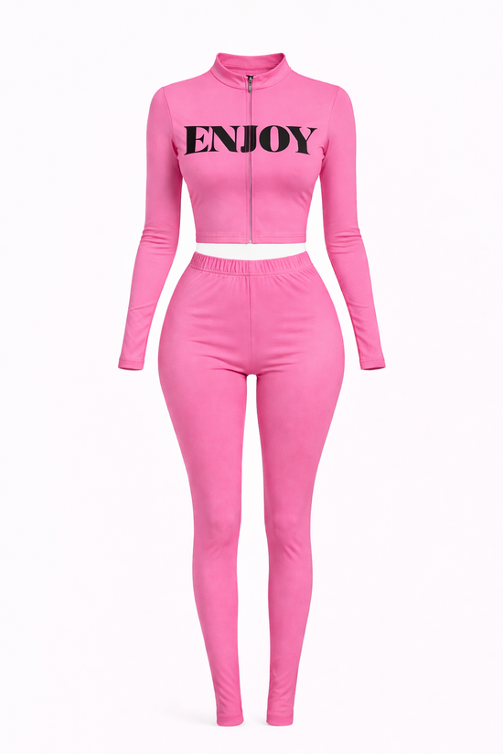 Pink & Black Persian Nylon Track Suit