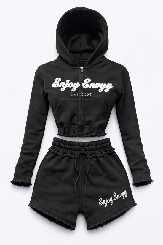 Black & White Egyptian Cotton Sweatsuit